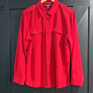 Karl Lagerfeld Vibrant Red Button-Down Shirt